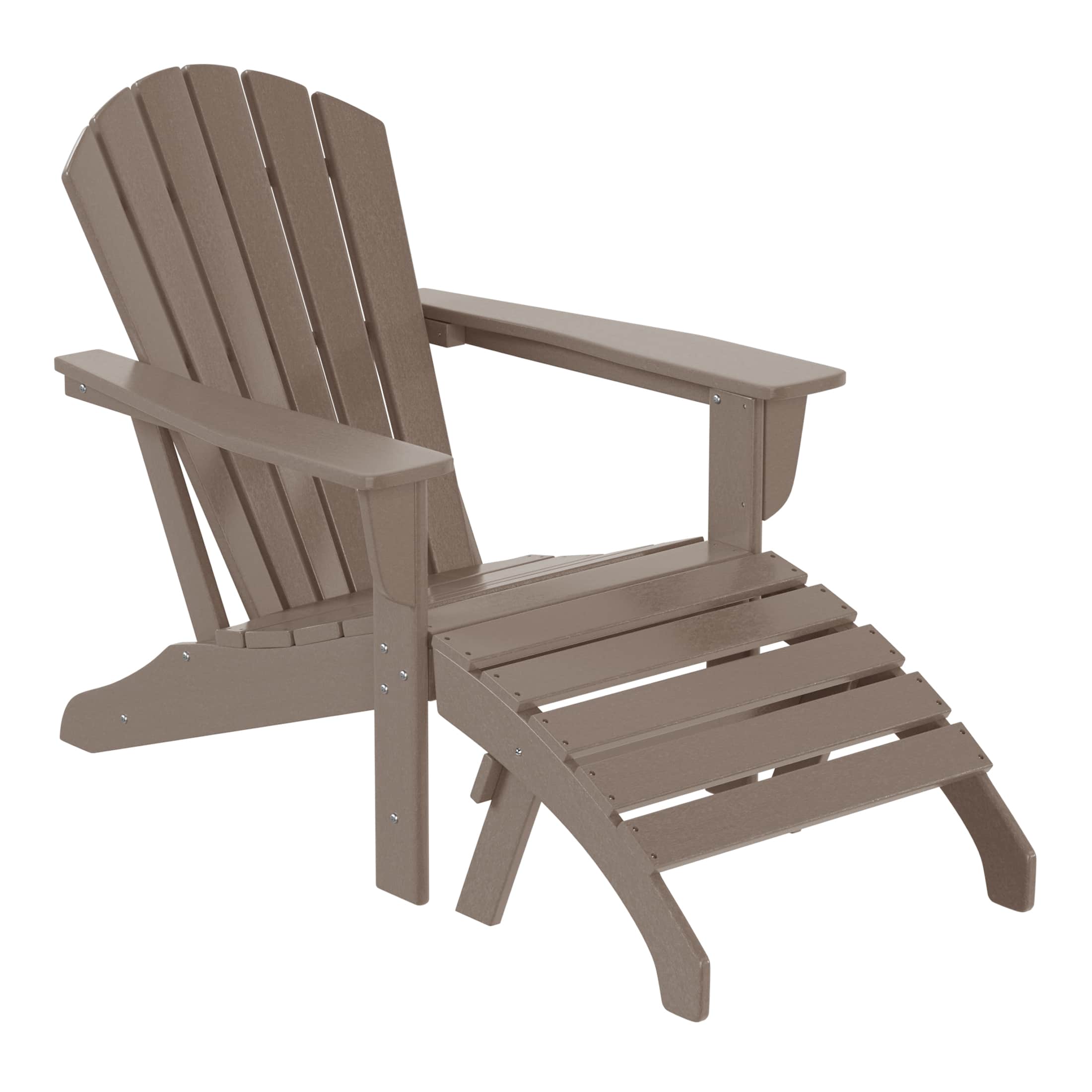 WestinTrends - Dylan Outdoor Adirondack Chair With Ottoman 2-Piece Set - Weathered Wood price history on PriceWatchPro