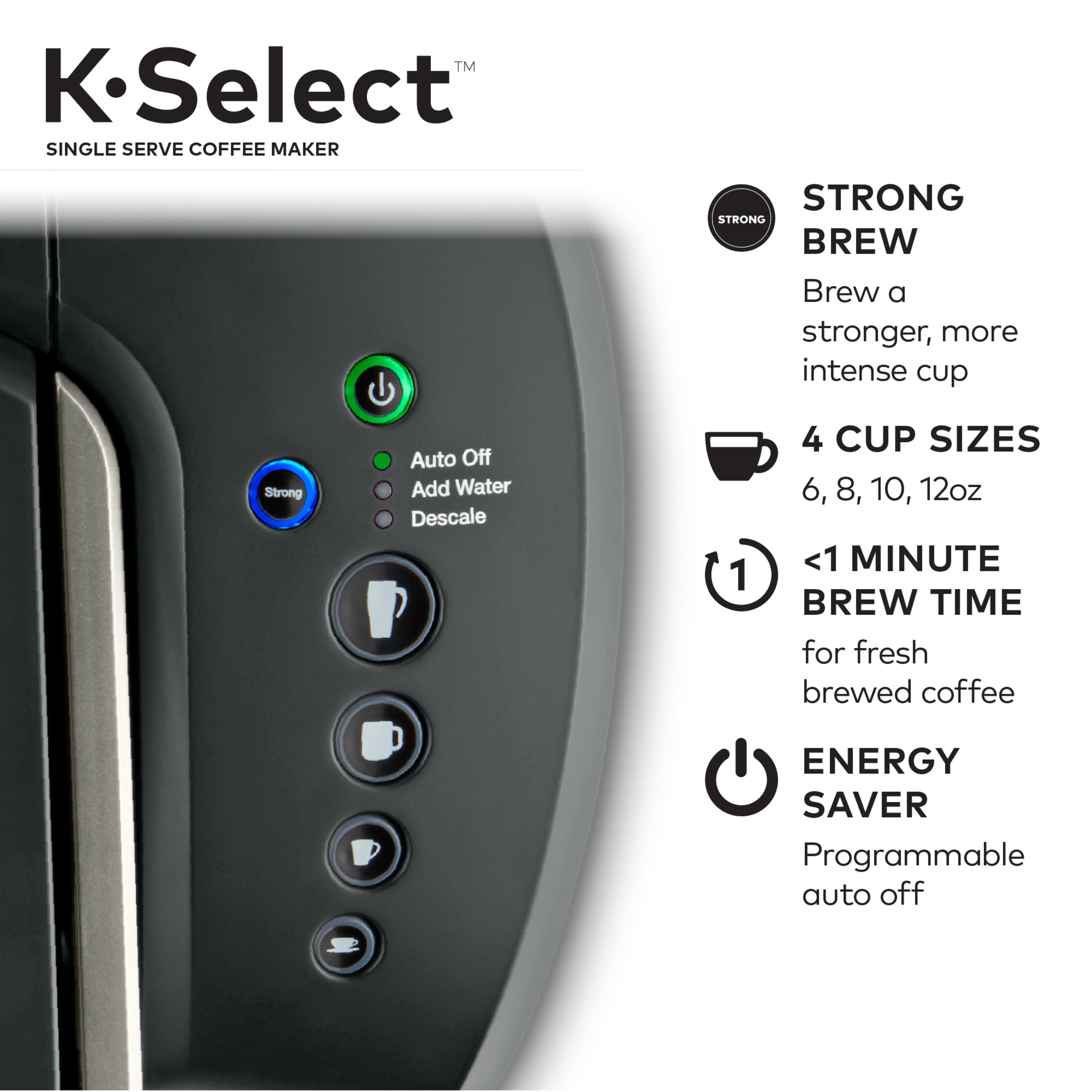Alt View 18. Keurig - K-Select Single-Serve K-Cup Pod Coffee Maker - Matte Black.