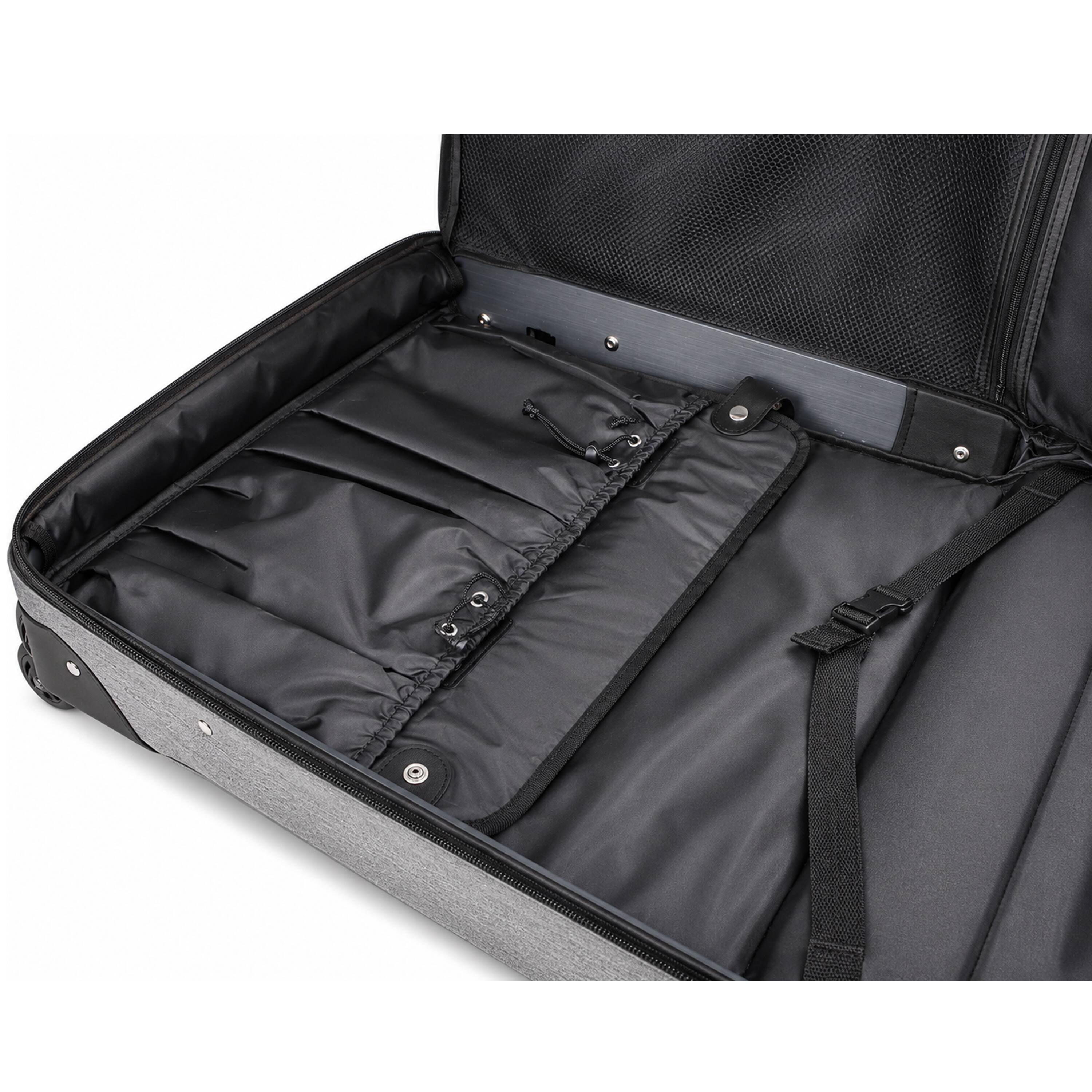 Alt View 5. Geoffrey Beene - Geoffrey Beene Suit & Dress Carrier, Wrinkle-Free Rolling Garment Bag With Inline Skate Wheels, 22” Folded - Grey.