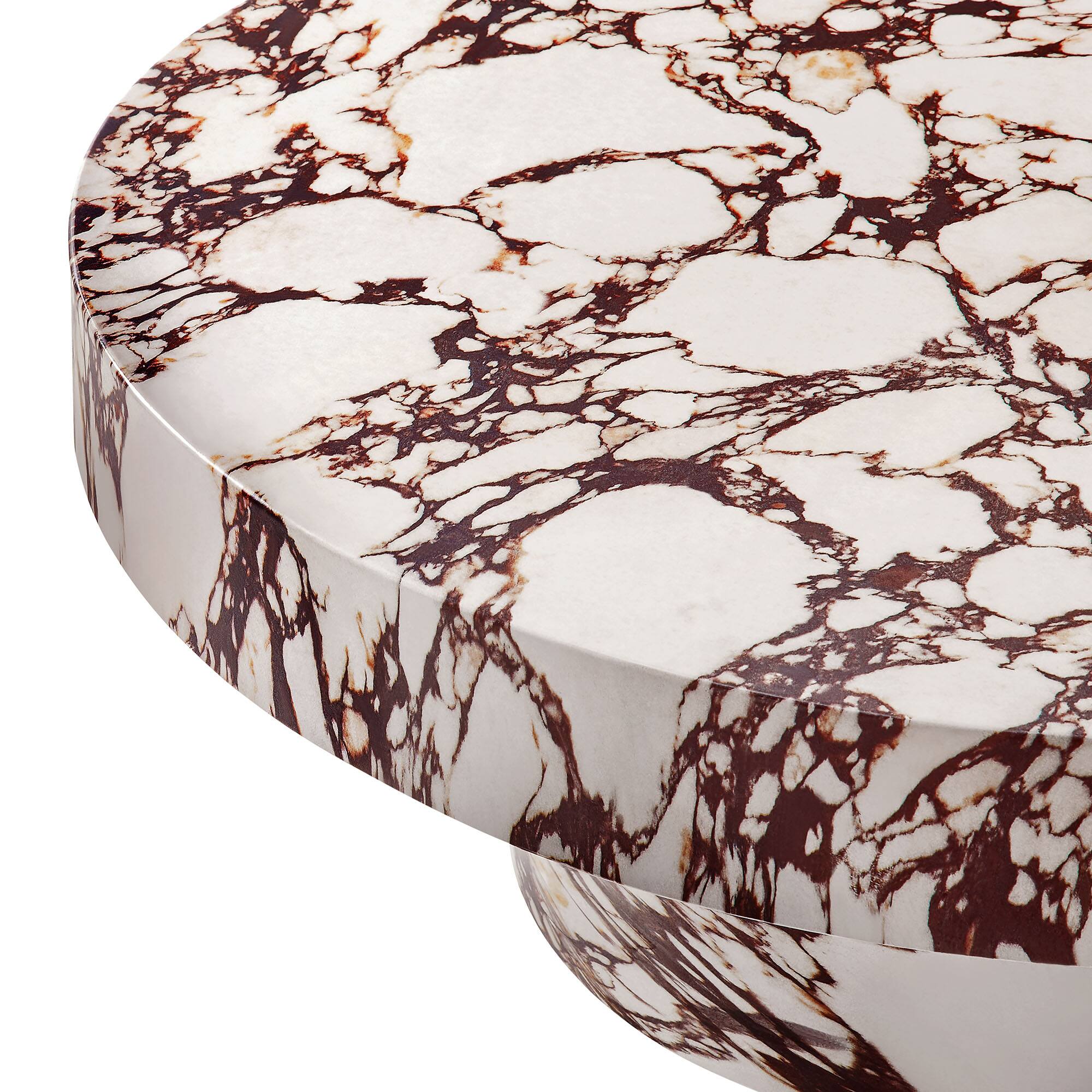 Alt View 6. Modway - Alora Indoor - Outdoor Patio Concrete Round Coffee Table by Modway - Red Marble.