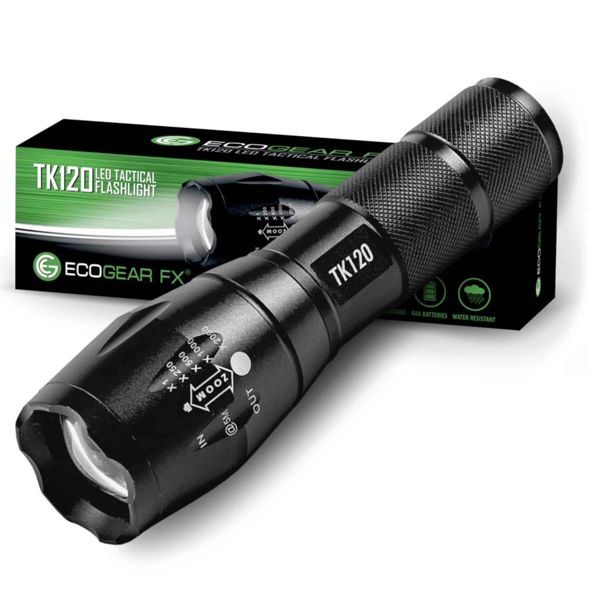 EcoGear FX - FX TK120 LED Tactical Flashlight with Strobe - Black