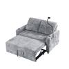 Front. Boyel Living - Multi-Functional 54 Inch Loveseat Sofa Bed with Adjustable Backrest, Charging Ports, and Cup Holders in Gray - Gray.