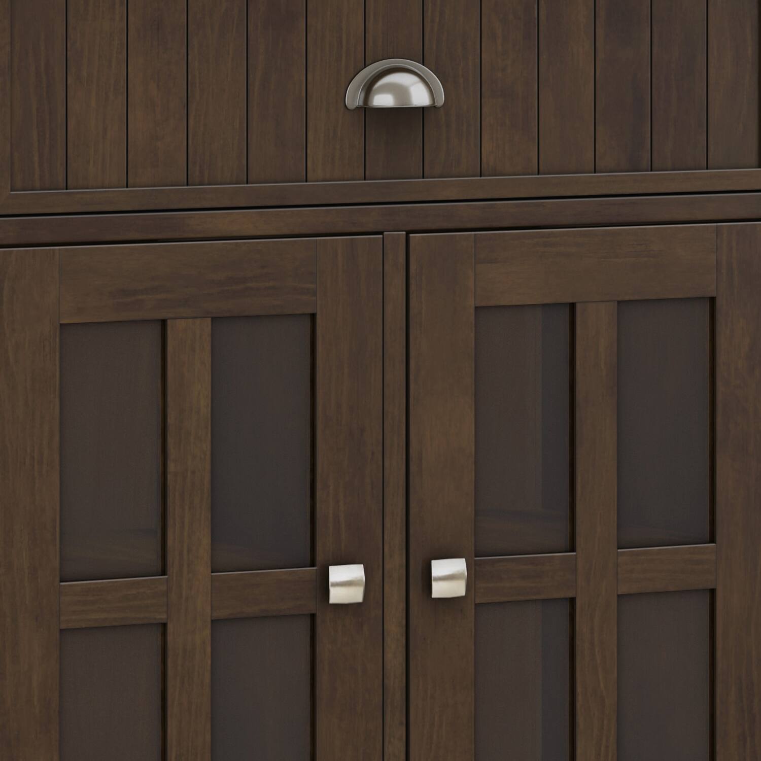 Alt View 8. Simpli Home - Acadian SOLID WOOD Large Sideboard Buffet in Brunette Brown - Brunette Brown.