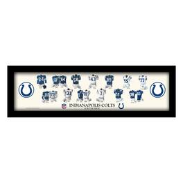 Sporticulture - Indianapolis Colts 8" x 26" Framed Art Uniform Heritage Print - Multicolor