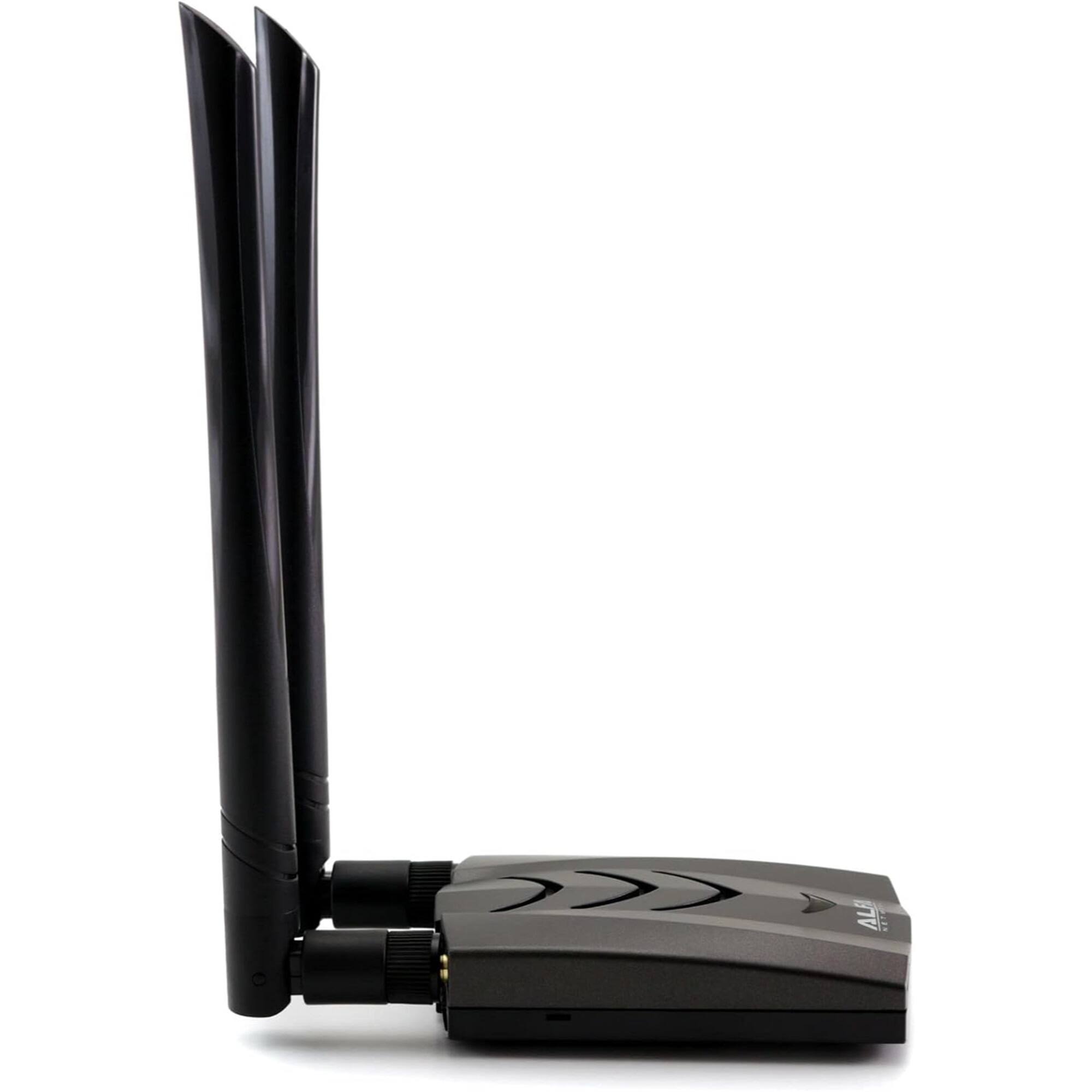 Alt View 1. Alfa - AWUS036ACH Type-C Dual-Band WiFi Adapter with 2x 5dBi Antennas, AC1200 Speed - Black.