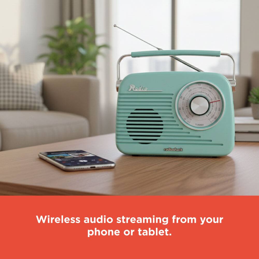 Radio i TUNNO radioshack Wireless audio streaming from your phone or tablet.