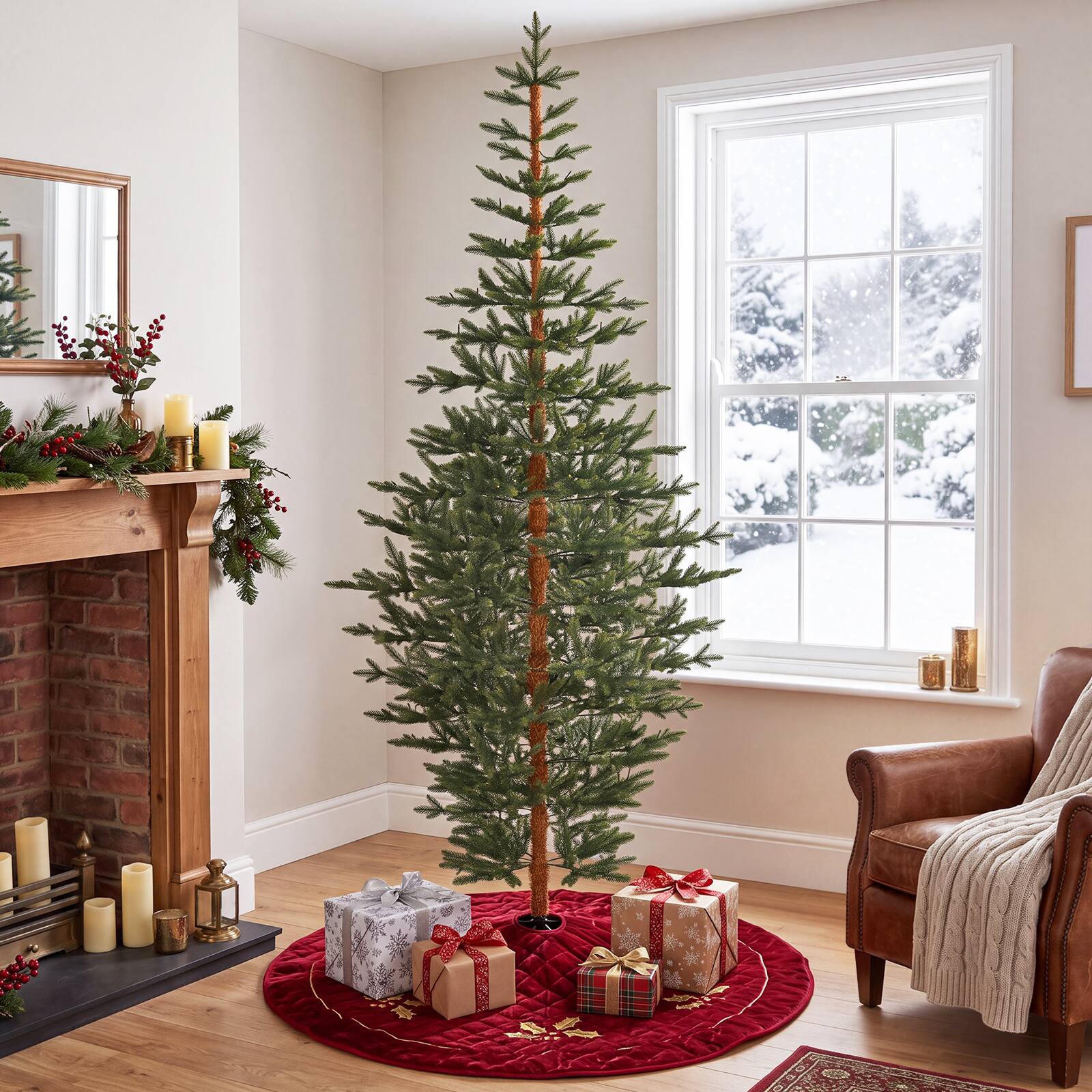 Alt View 3. Costway - Costway 8 ft Pre-Lit Fir Christmas Tree with 1665 PE Branch Tips, 330 Warm White LED Lights - Green.