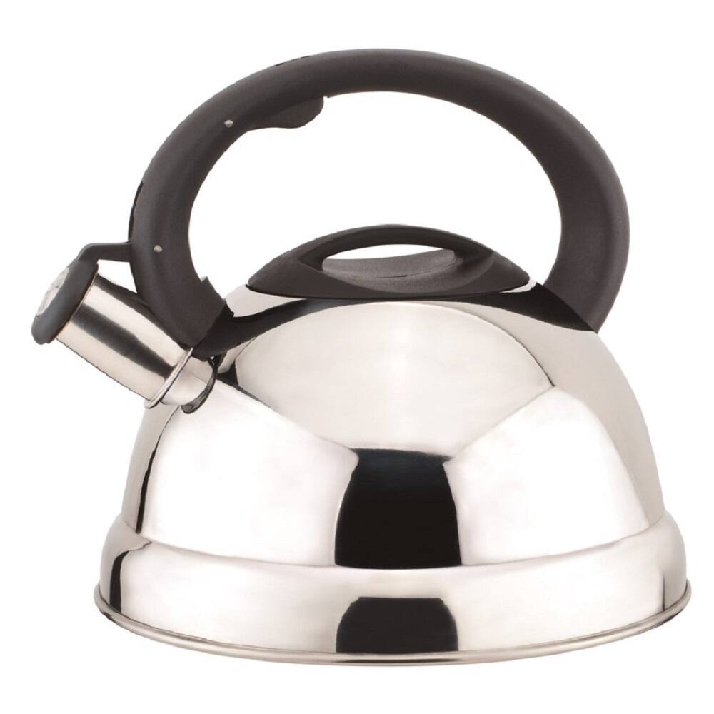 Front. J&V TEXTILES - J&V TEXTILES Stainless Steel Whistling Tea Kettle, 3.0 Liter - Silver.