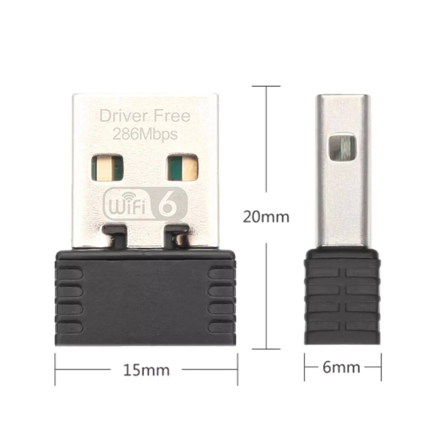 Driver Free  
286Mbps  
WiFi 6  
20mm  
15mm  
6mm