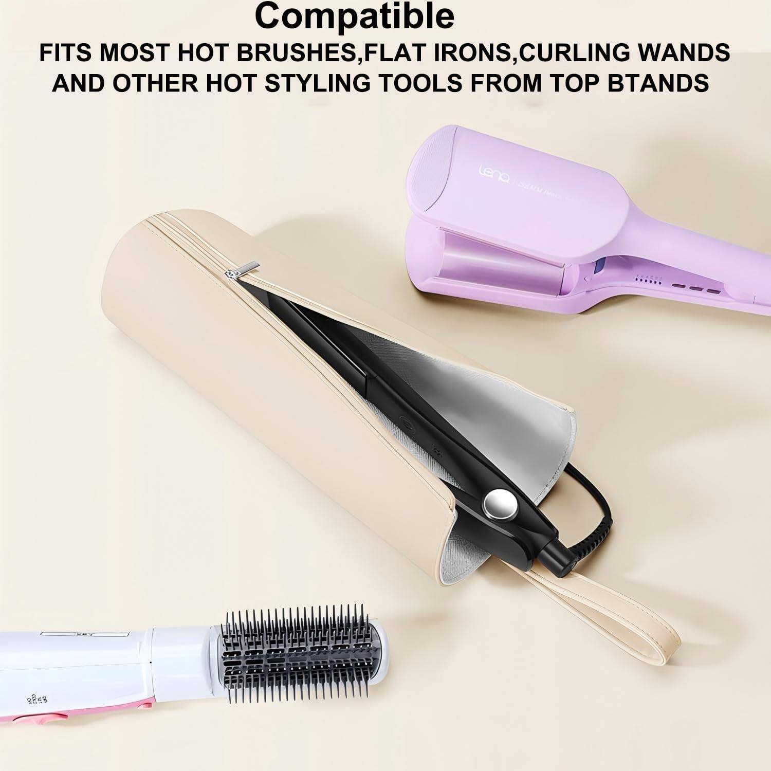 Compatible
FITS MOST HOT BRUSHES, FLAT IRONS, CURLING WANDS AND OTHER HOT STYLING TOOLS FROM TOP BTANDS