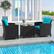 Alt View 4. Costway - 3 PCS Patio Furniture Set with Tempered Glass Coffee Table Washable Cushions - Turquoise,Black.