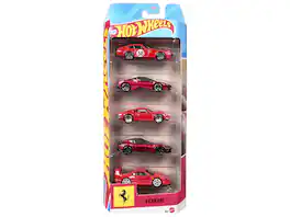 Ferrari 5 piece Set Diecast Model Cars by Hot Wheels