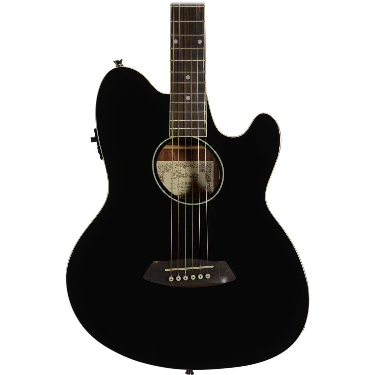 Alt View 3. Ibanez - Ibanez Talman Series TCY10E Acoustic Electric Guitar, Rosewood Fretboard, Black High Gloss.
