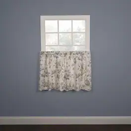 Ellis Curtain - Abigail Design Printed Room Darkening 2-Piece Window Rod Pocket Pair Set With 2 Tiers - 56x36" - Porcelain