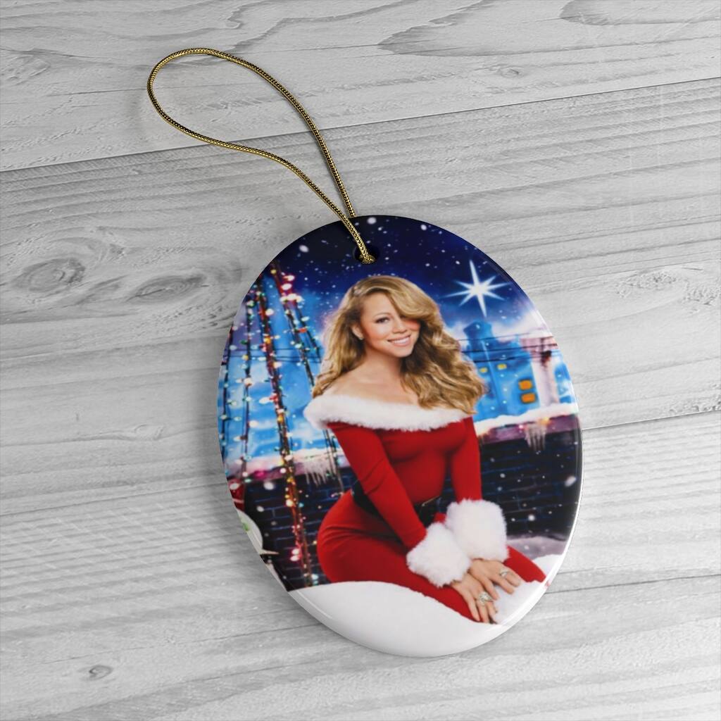 Back. OrnamentallyYou - Mariah Carey Christmas Ornament - Multi-colored.