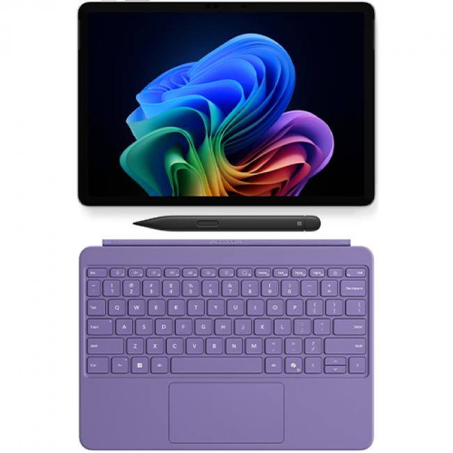 Front. Microsoft - Microsoft Surface Pro Copilot+ PC Platinum + Surface Slim Pen 2 Violet - Platinum.