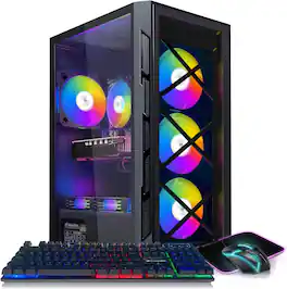STGAubron - Gaming Desktop PC, GeForce GTX1660 Super 6G, Intel Core i7 up to 3.9G, 16G RAM, 512G SSD, WiFi, BT 5.0, Win11H - Black