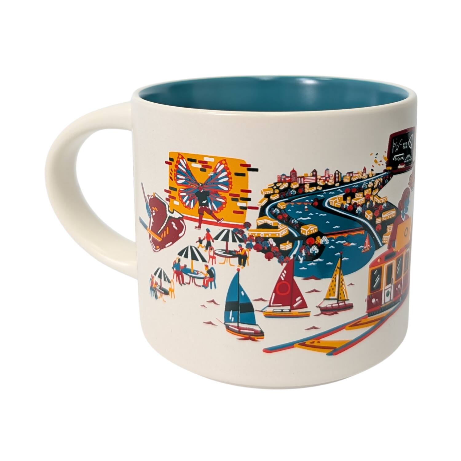 Left. Starbucks - Starbucks Discovery Series Cambridge Ceramic Mug, 14 Oz - Blue.