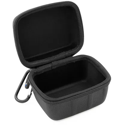 Front. CASEMATIX - Carry Case for Frigga S0 4G Cellular Temperature & Humidity Monitor - Hard Shell Travel Case with Carabiner.