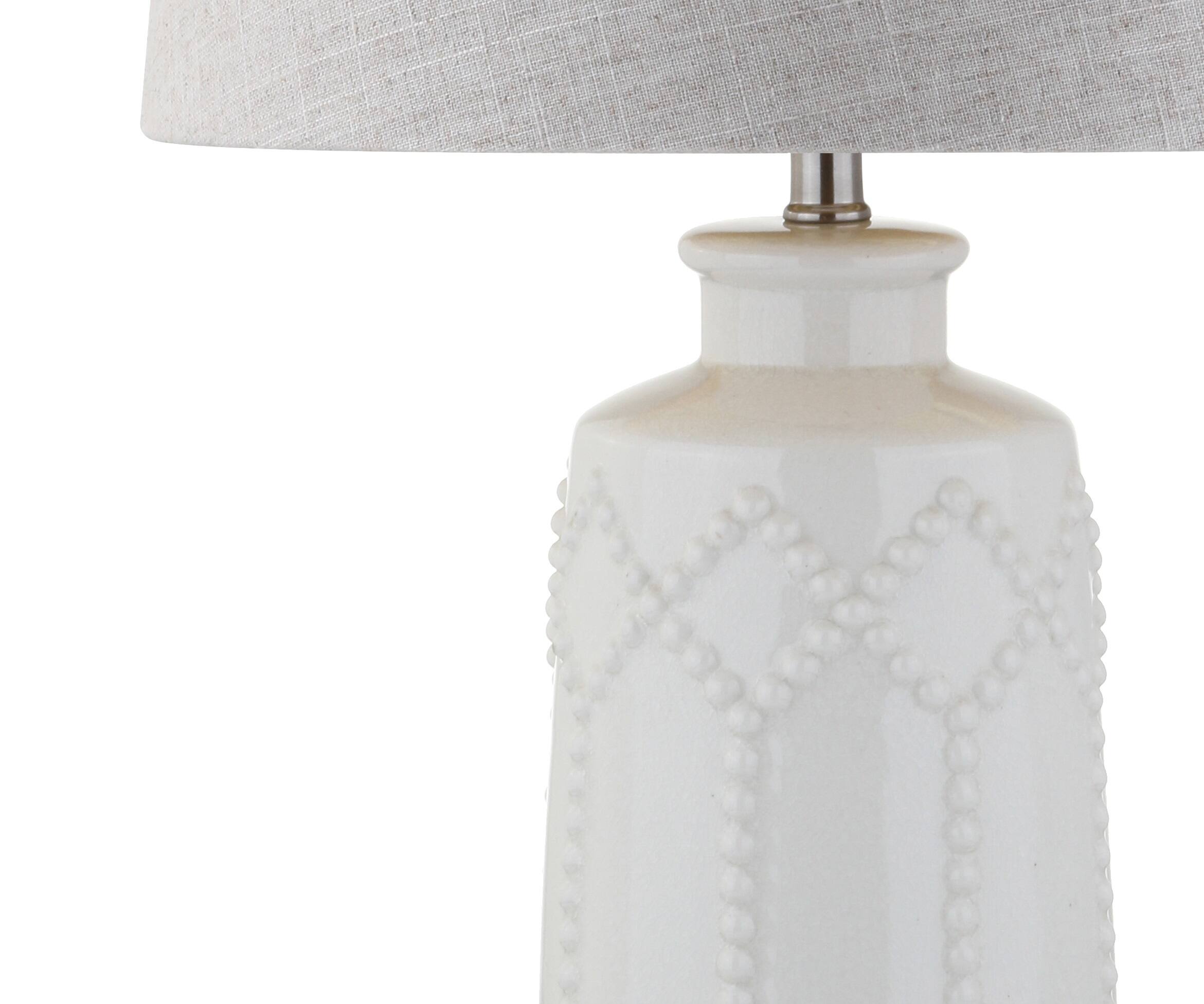 Alt View 3. Jonathan Y - Alice 26" Ceramic LED Table Lamp, Cream - Cream.