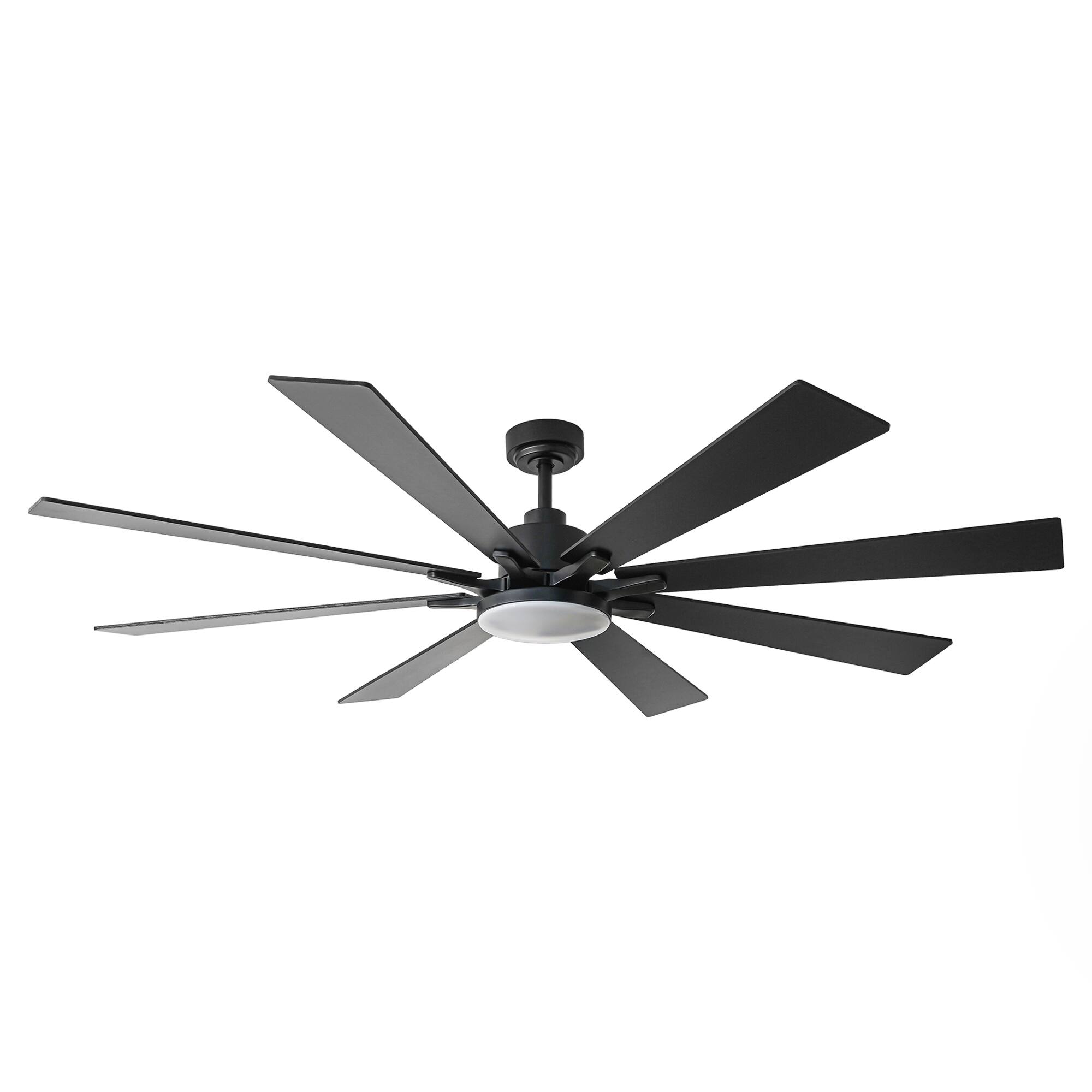 Alt View 6. Vaczon - 72" Industrial Black Large Smart Ceiling Fan with Light and APP Control - Black.