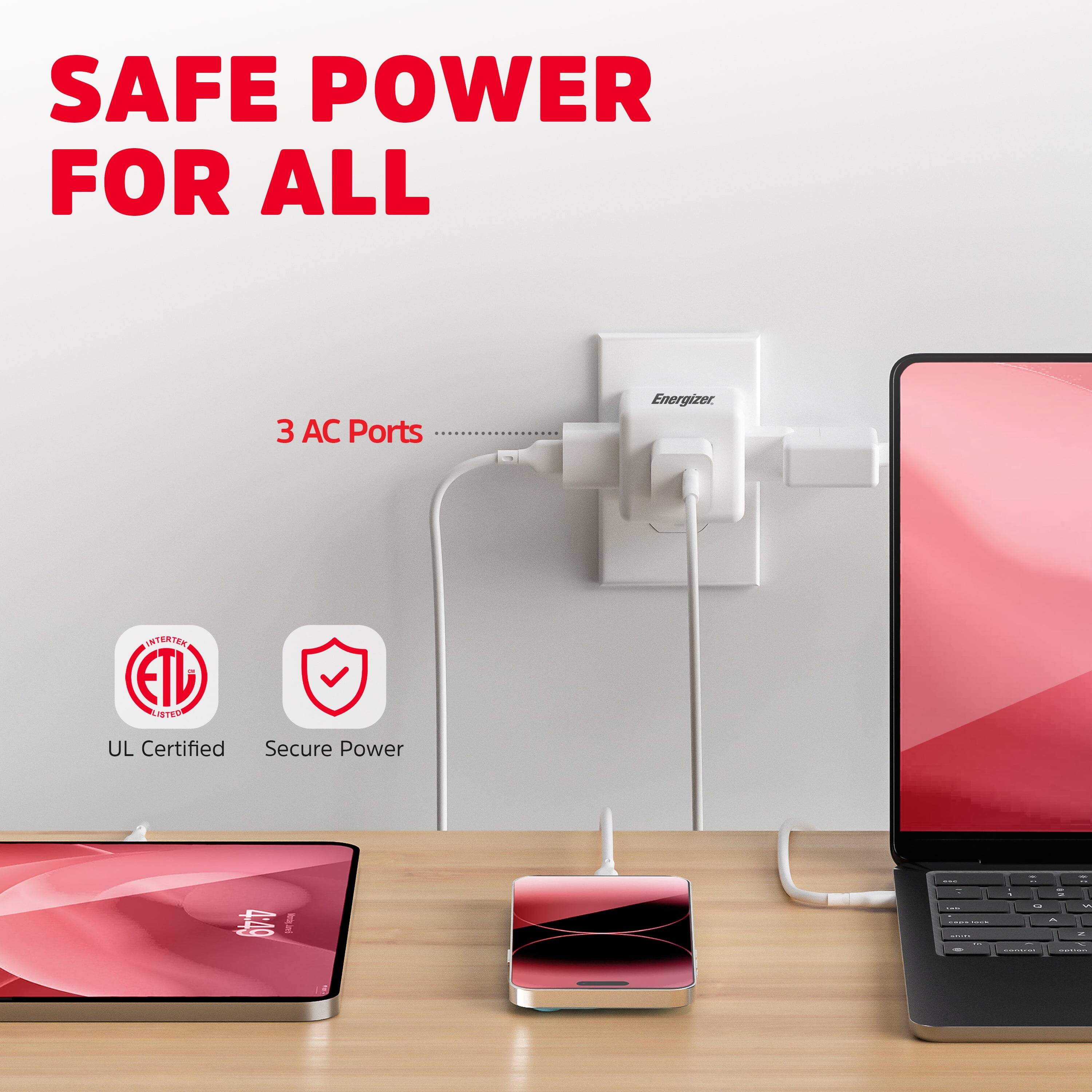 SAFE POWER FOR ALL  
3 AC Ports  
Energizer  
INTEATEN ETL LISTEN  
UL Certified  
Secure Power