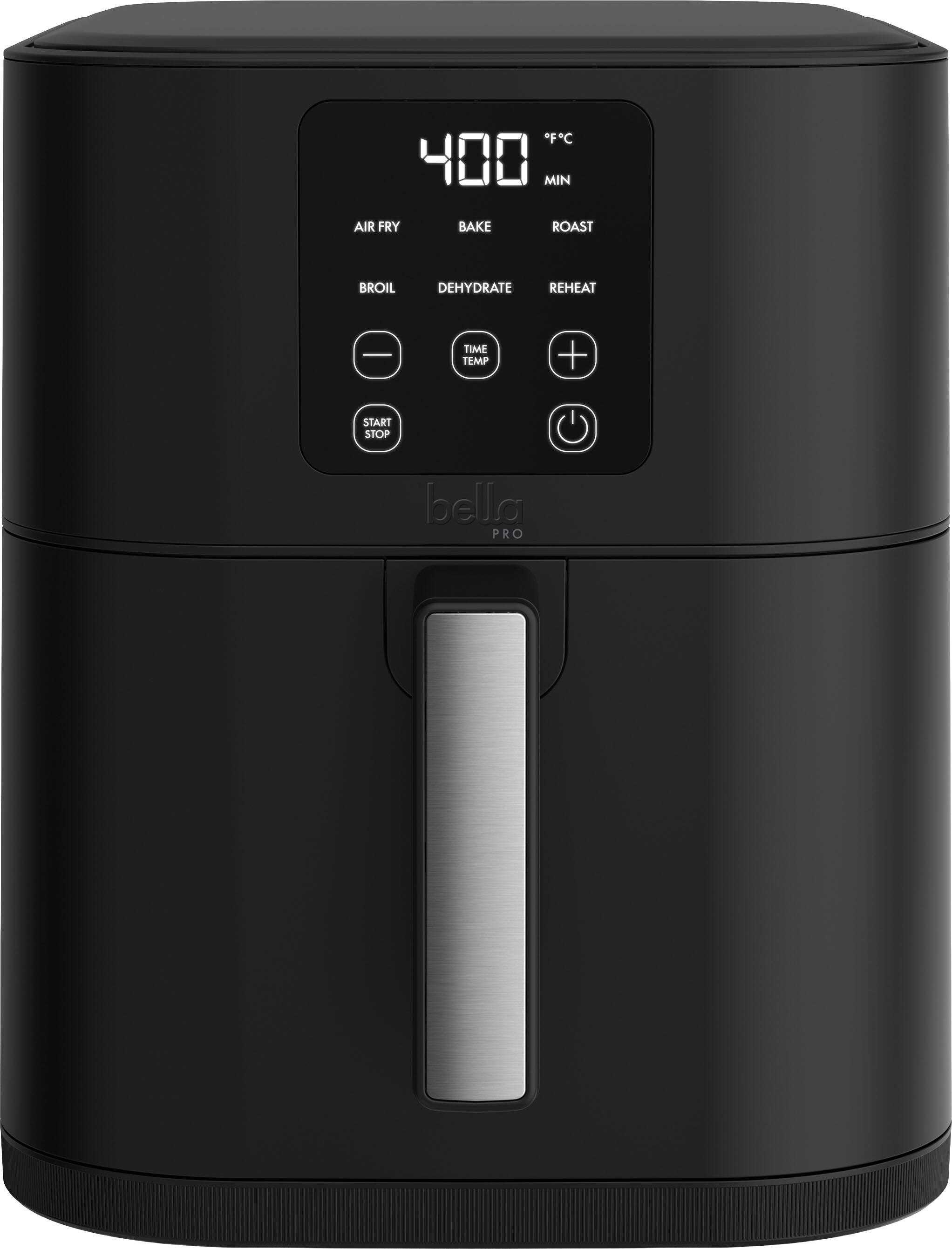 FC 400 MIN  
AIR FRY  
BAKE  
ROAST  
BROIL  
DEHYDRATE  
REHEAT  

TIME TEMP  
+  
START STOP  

bella PRO