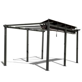 Boyel Living - Outdoor Aluminum Retractable Pergola with Weather Resistant Canopy - Dark Gray