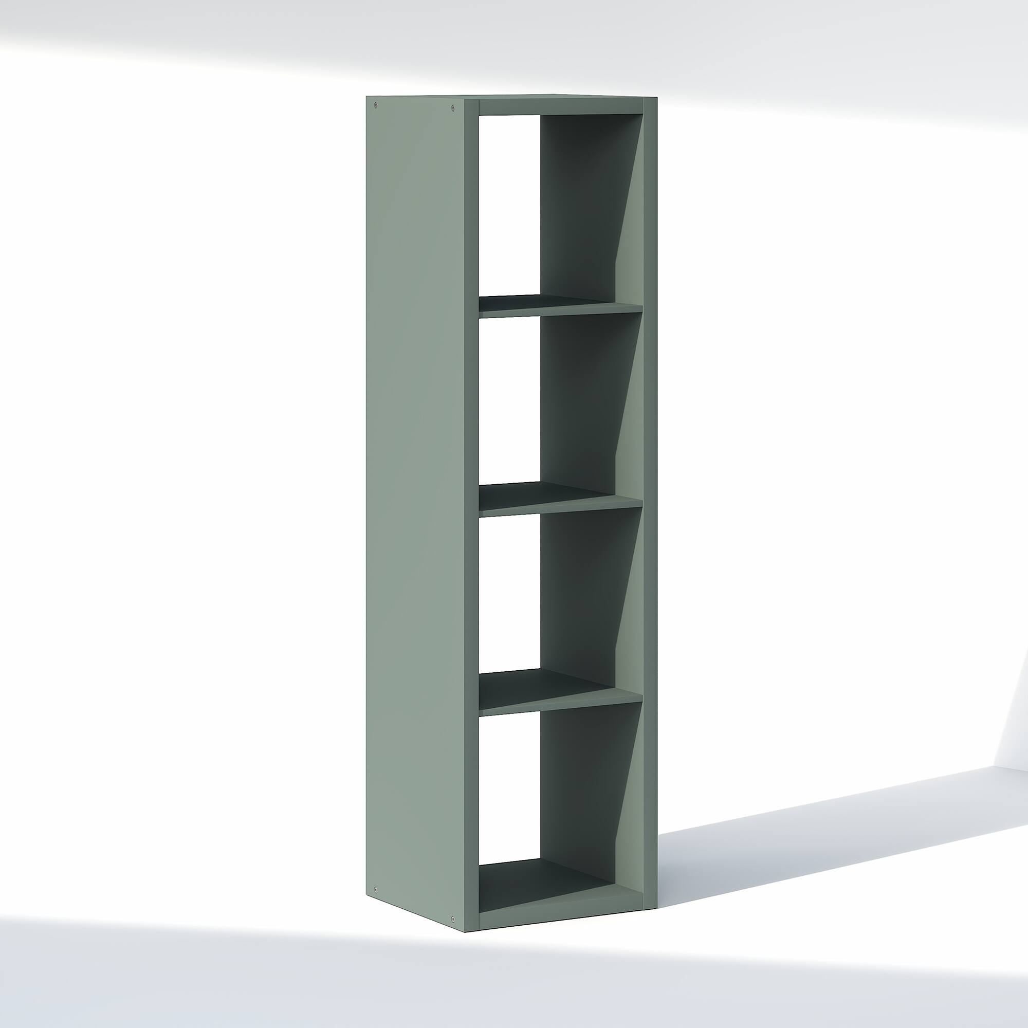 Alt View 4. Furinno - CUBIC Closet Organizers, 4-Cube Shelf Organizer, Open Shelf, Extra Thick Frame, for Wardrobe, Bedroom, Living Room - Sage Green.