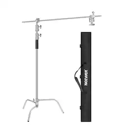 Neewer - 10ft C-Stand with 4ft Boom Arm, 2 Grip Heads, Carry Bag, Studio Photography