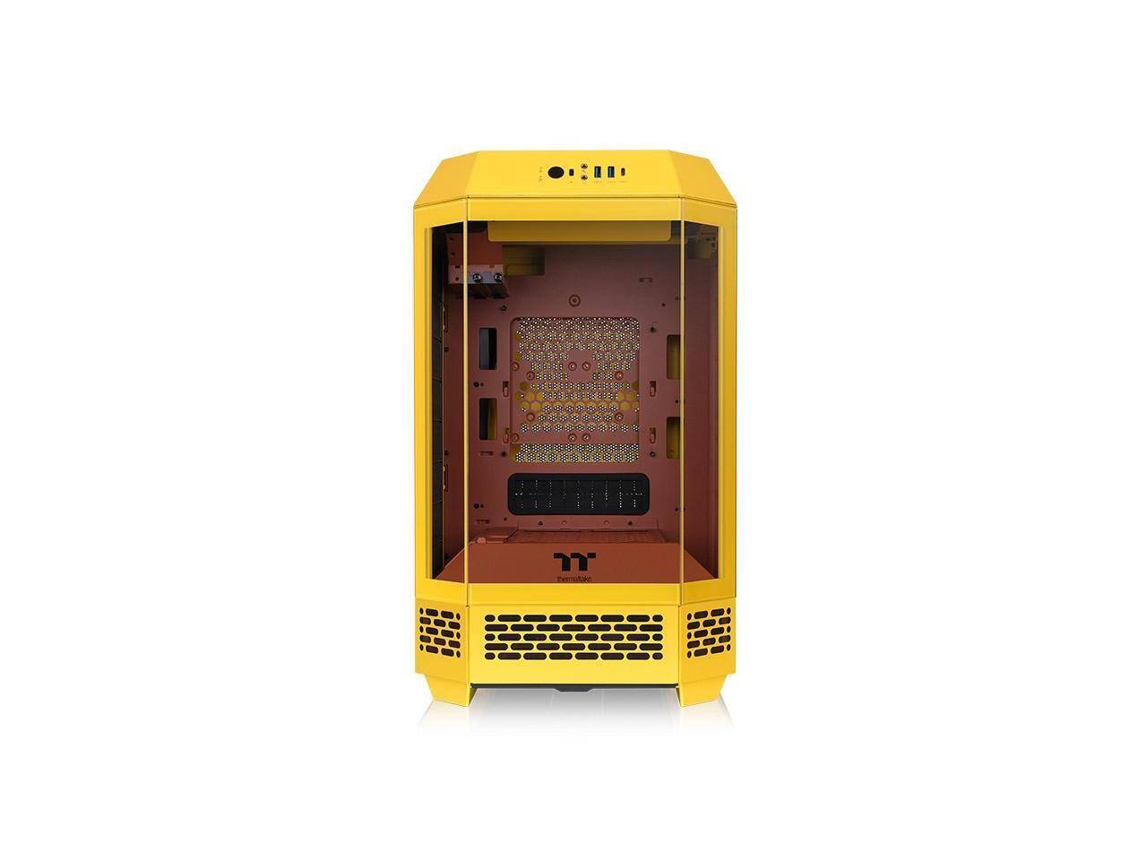 Alt View 1. Thermaltake - Thermaltake Tower 250 mITX; 2x120mm Fans; 360mm Rad Support; 360mm GPU; Dual Chamber; Butter Caramel - Butter Caramel.