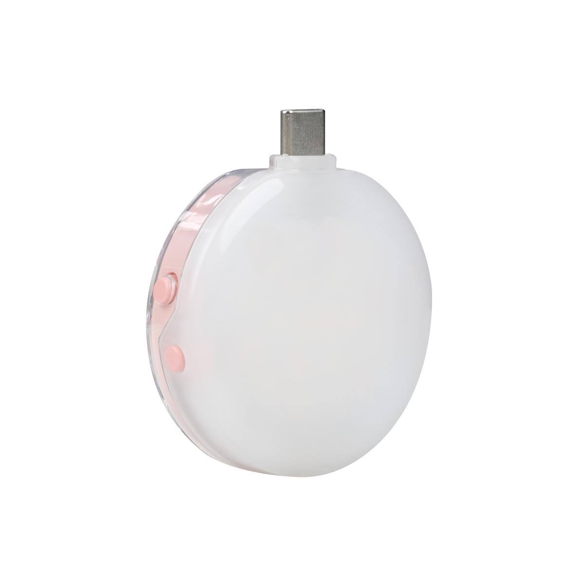 Alt View 2. NANLITE - Nanlite cookie Warm White USB-C Mini Round LED Light, Coral Pink.