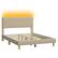 Angle. Bestier - Queen Size Upholstered Bed Frame with LED Lights, Adjustable Headboard - Taupe.