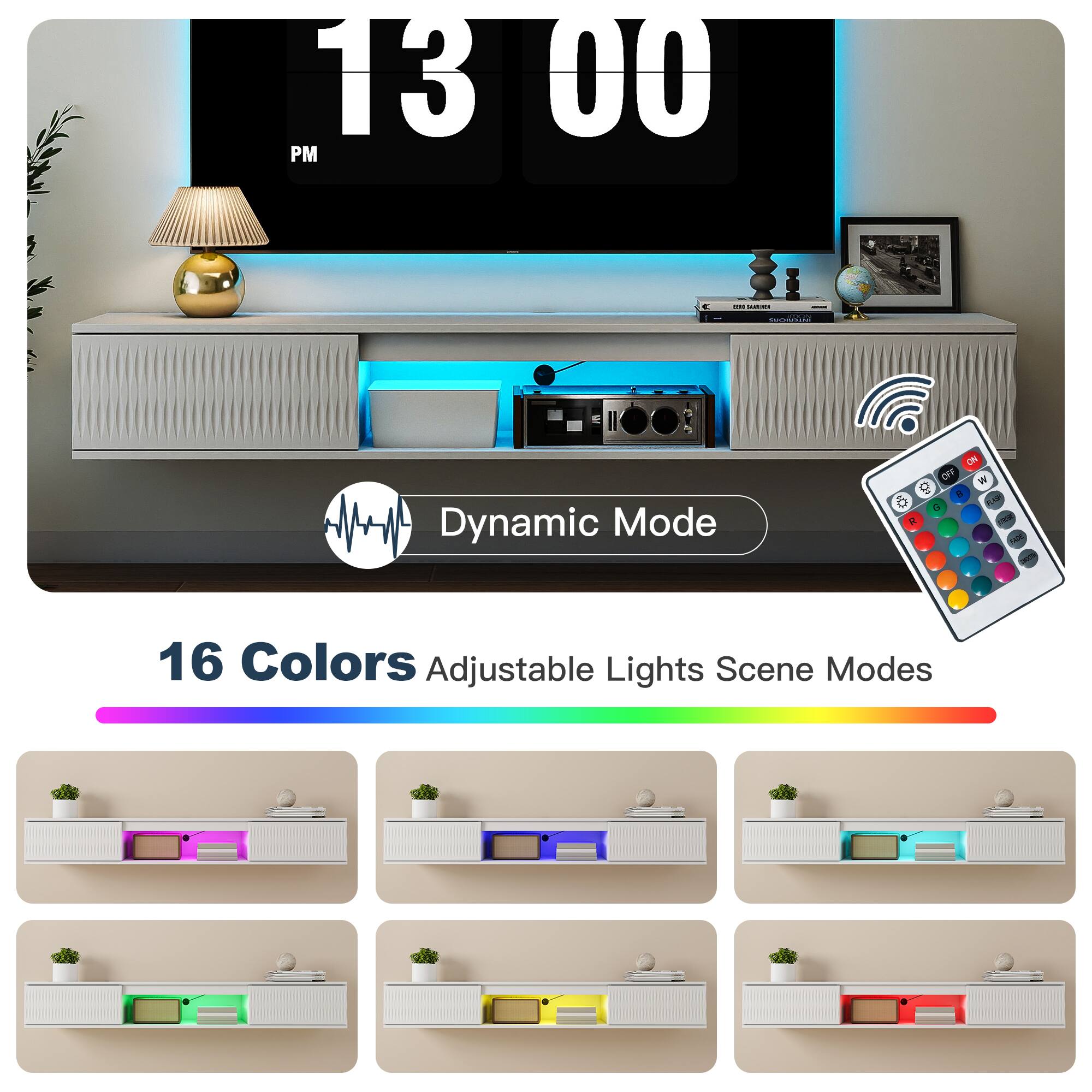 13:00 PM

Dynamic Mode

16 Colors Adjustable Lights Scene Modes