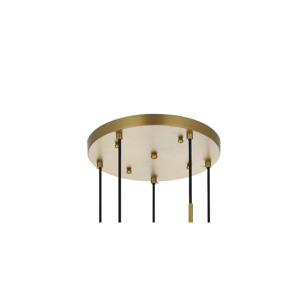 Left. Living District - Eclipse 18 Inch Pendant Clear Shade in Chrome - Satin Gold And Clear.
