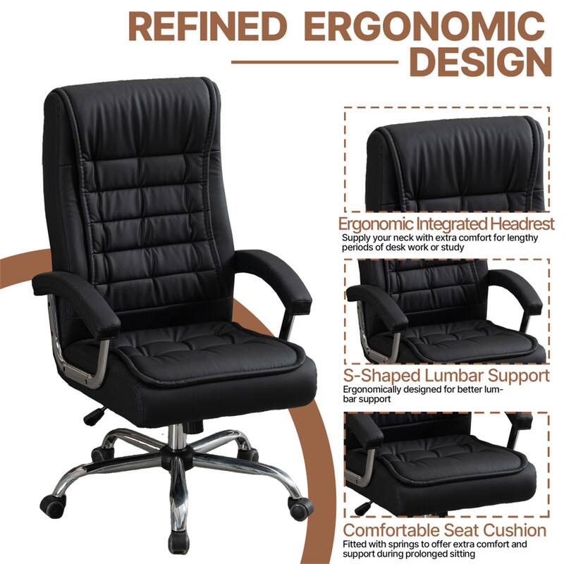 REFINED ERGONOMIC DESIGN

Ergonomic Integrated Headrest
Supply your neck with extra comfort for lengthy periods of desk work or study

S-Shaped Lumbar Support
Ergonomically designed for better lumbar support

Comfortable Seat Cushion
Fitted with springs to offer extra comfort and support during prolonged sitting