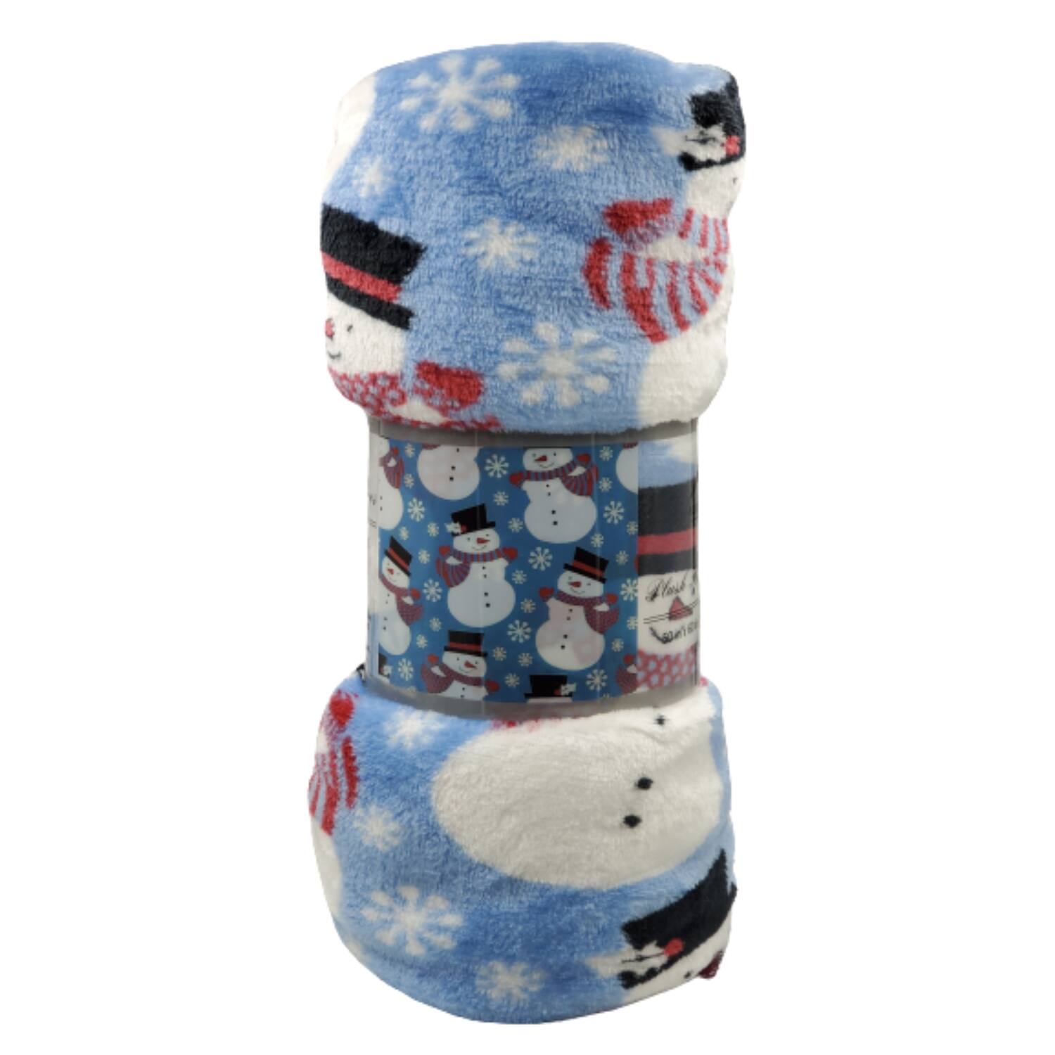 Alt View 4. Noble House - Plazatex Blue Snowman Micro plush Decorative All Season Blue Color 50" X 60" Throw Blanket - Blue.