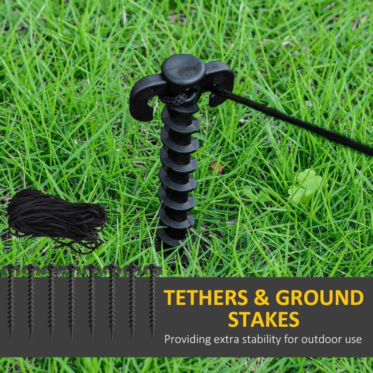 TETHERS & GROUND STAKES  
Providing extra stability for outdoor use