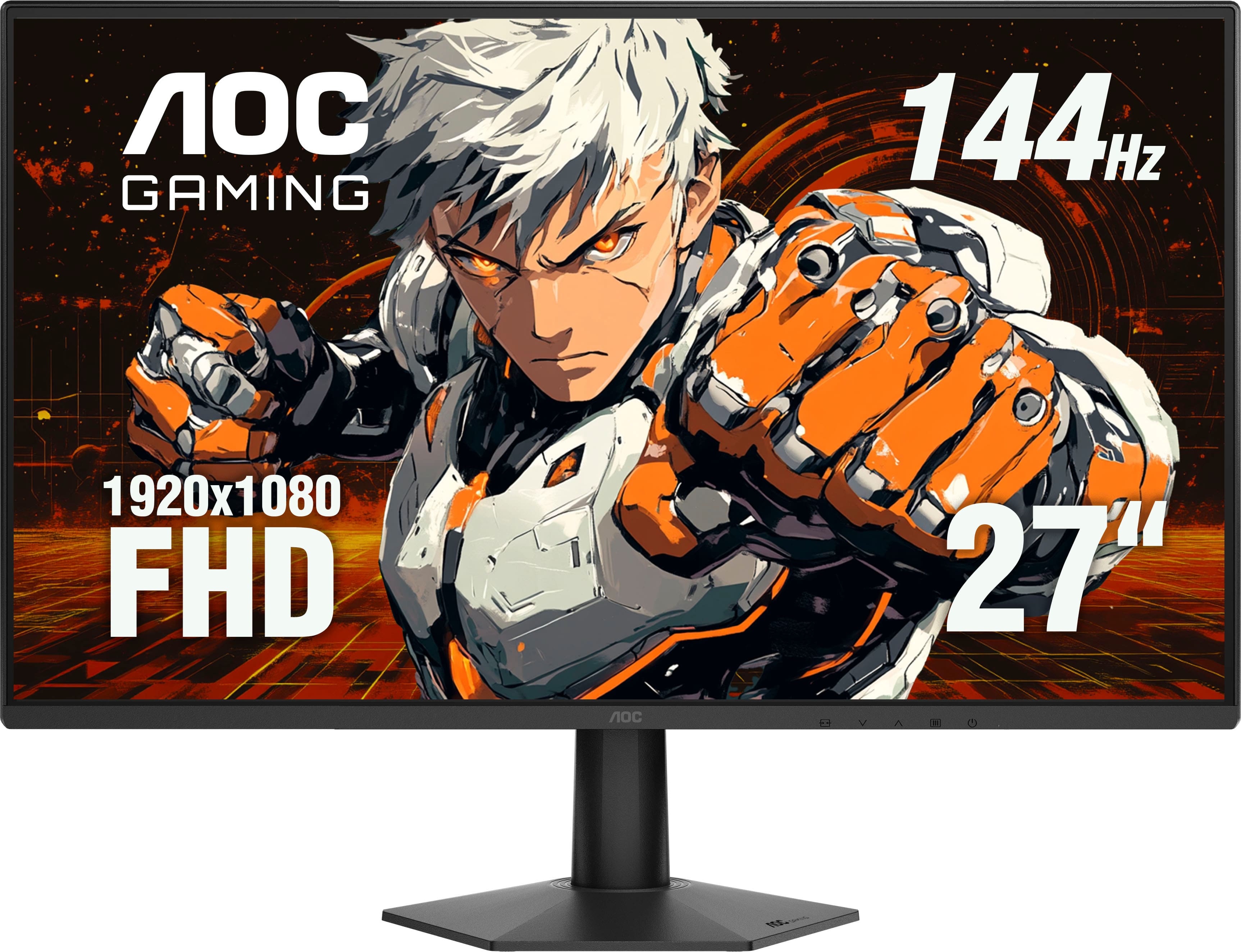 AOC - 27" 27G50F IPS, FHD, 144hz, G-Sync Compatible, Gaming Monitor - Black - Front_Zoom