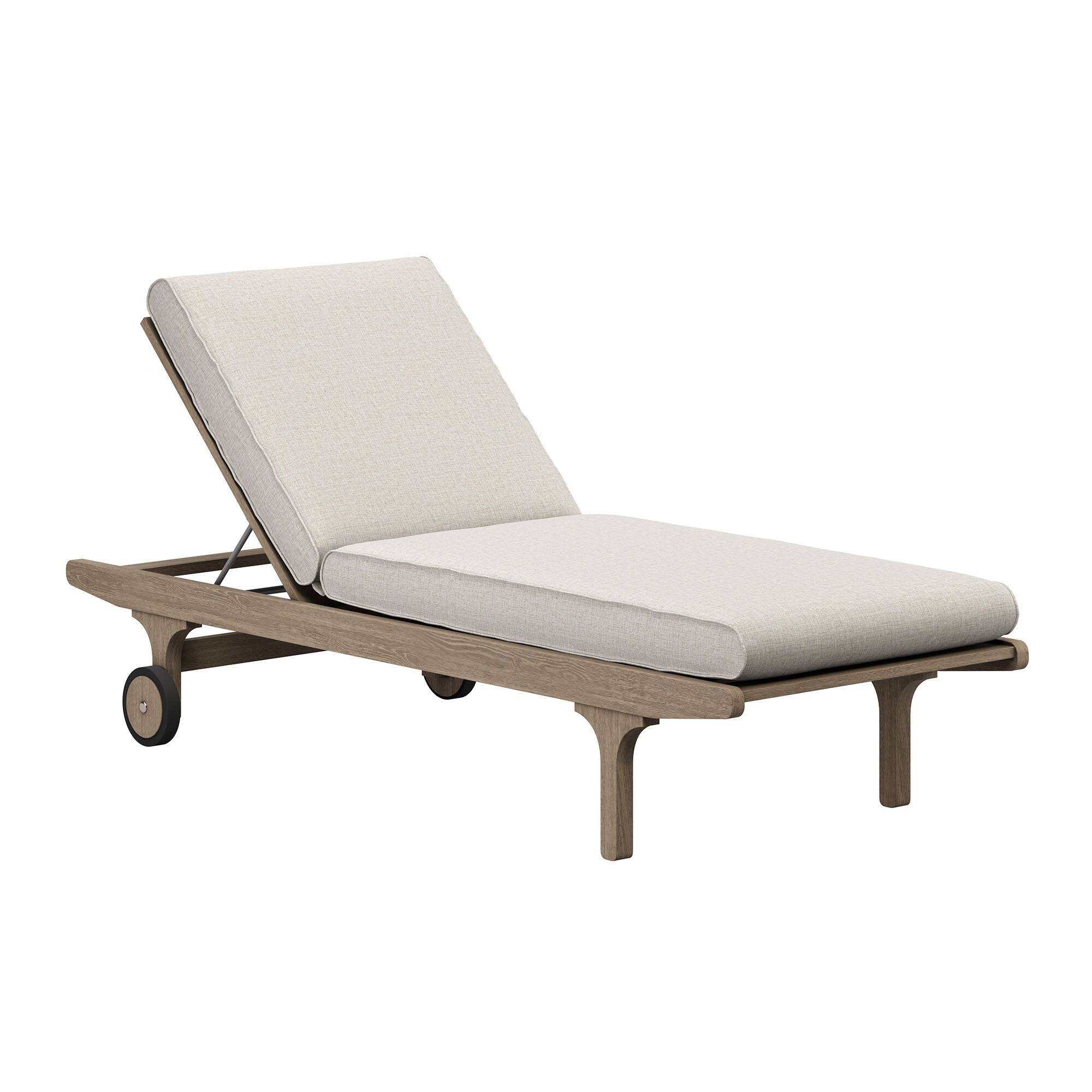 Front. Modway - Saratoga Outdoor Patio Teak Chaise Lounge Chair by Modway - Weathered Gray Pebble.