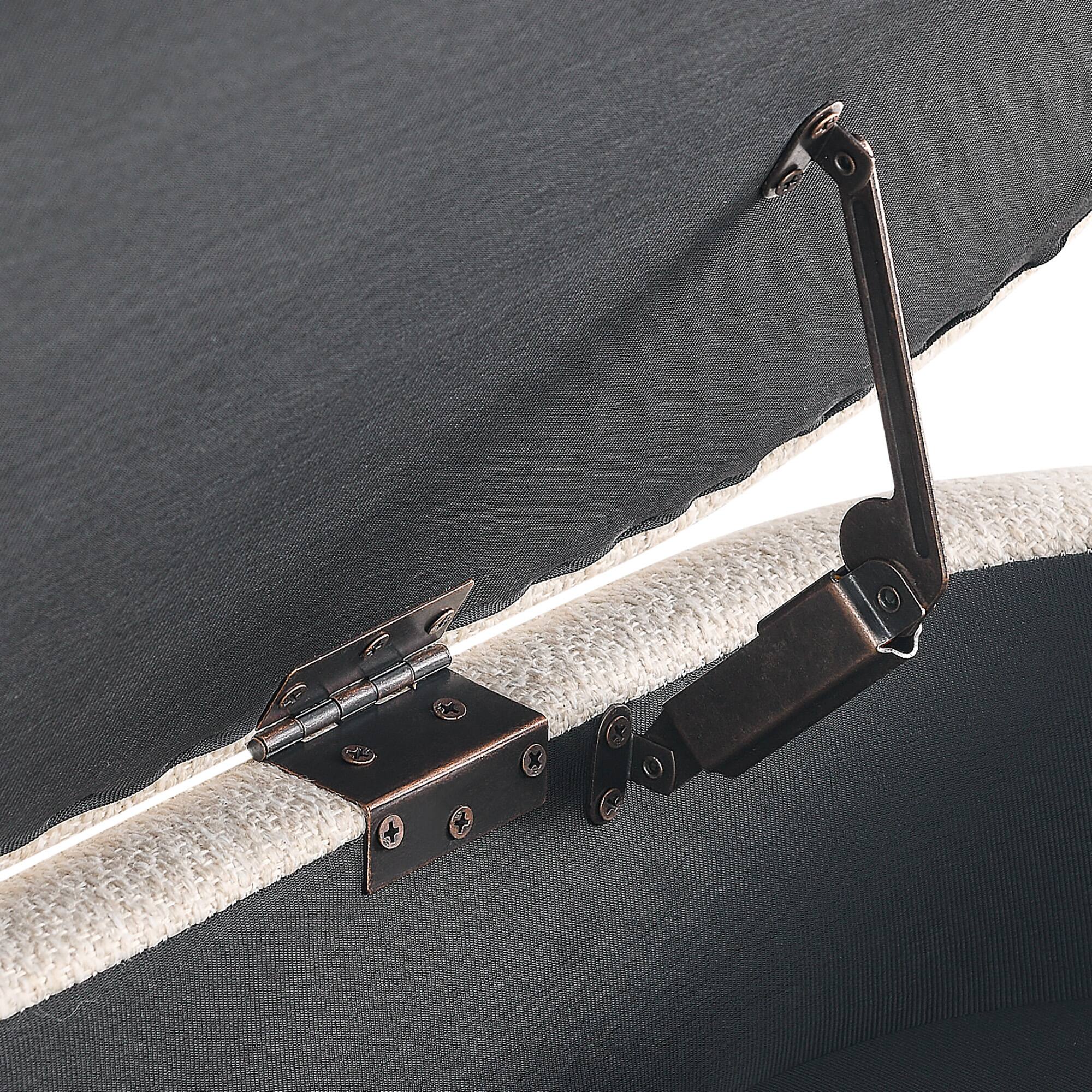 Alt View 6. GOODSILO - Elegant Fabric Storage Ottoman Bench with Wooden Legs for Living Room or Bedroom Footrest and Seating - Beige.