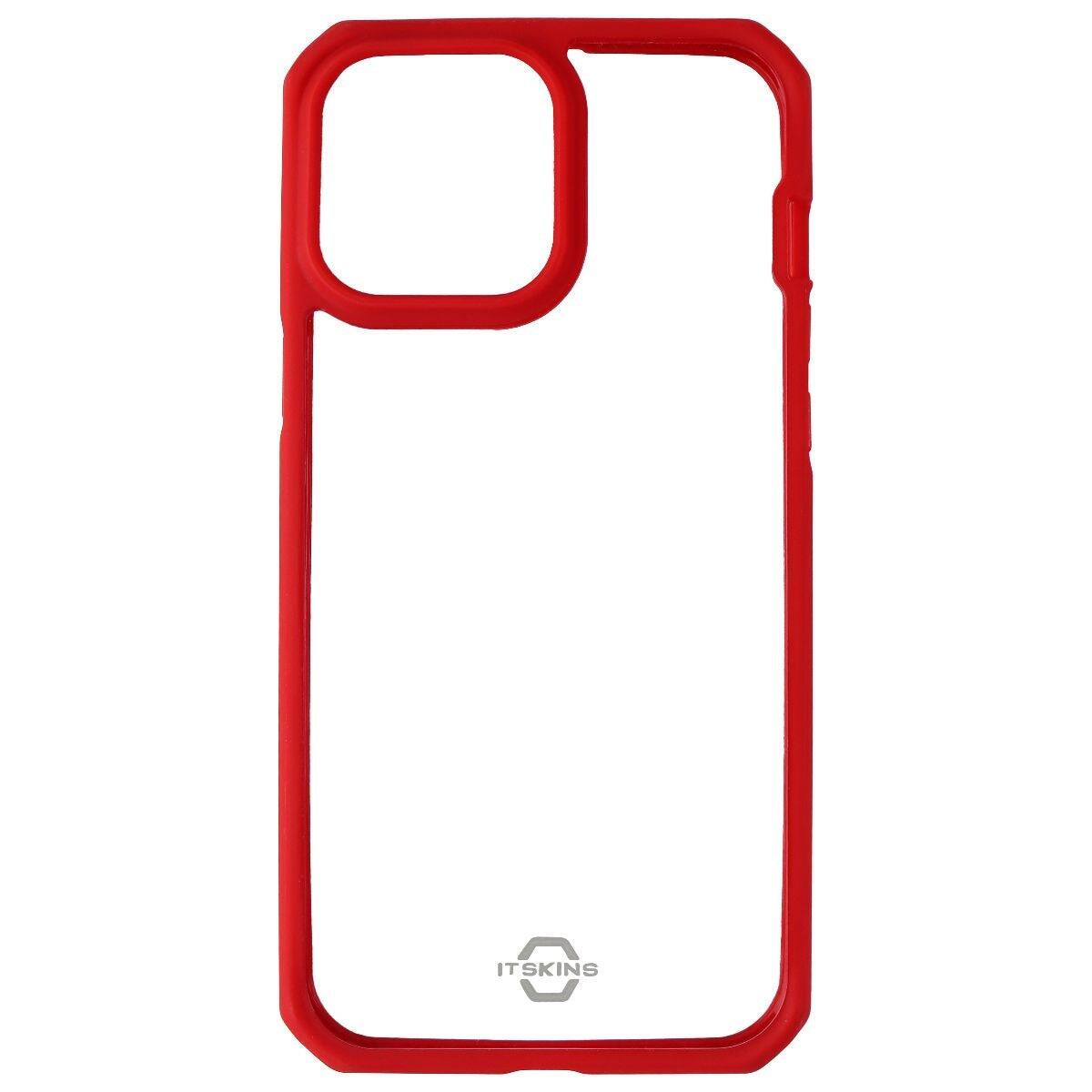 Front. Itskins - Hybrid Solid Protective Case for iPhone 13 Pro Max - Red and Transparent.