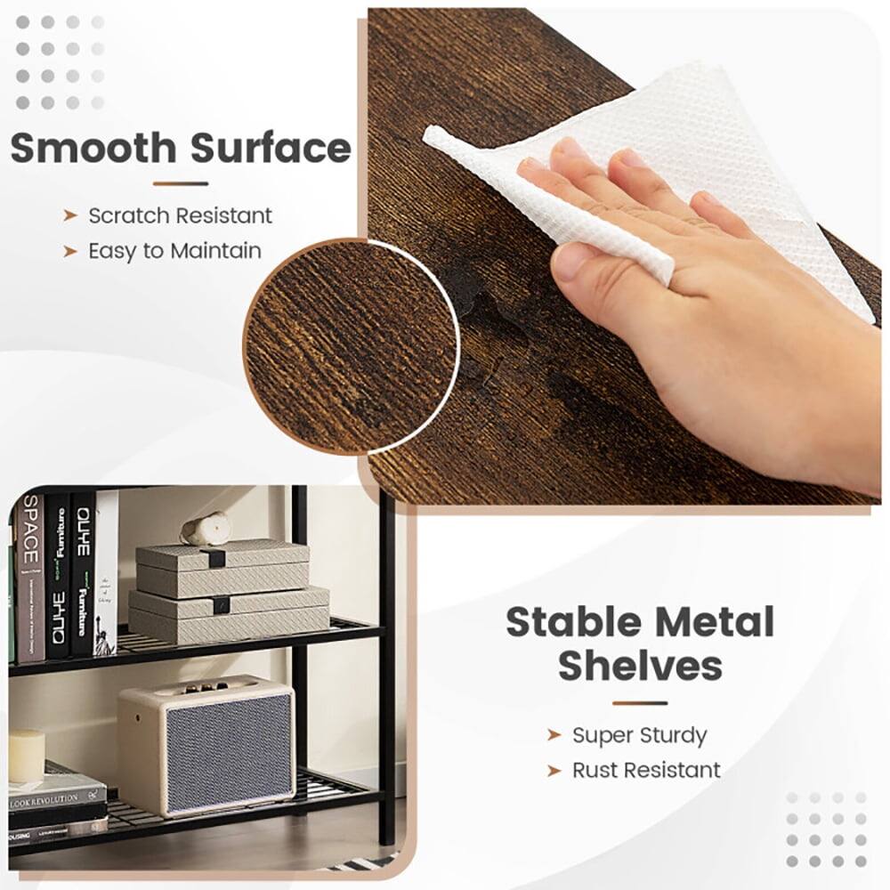 Smooth Surface  
- Scratch Resistant  
- Easy to Maintain  

Stable Metal Shelves  
- Super Sturdy  
- Rust Resistant