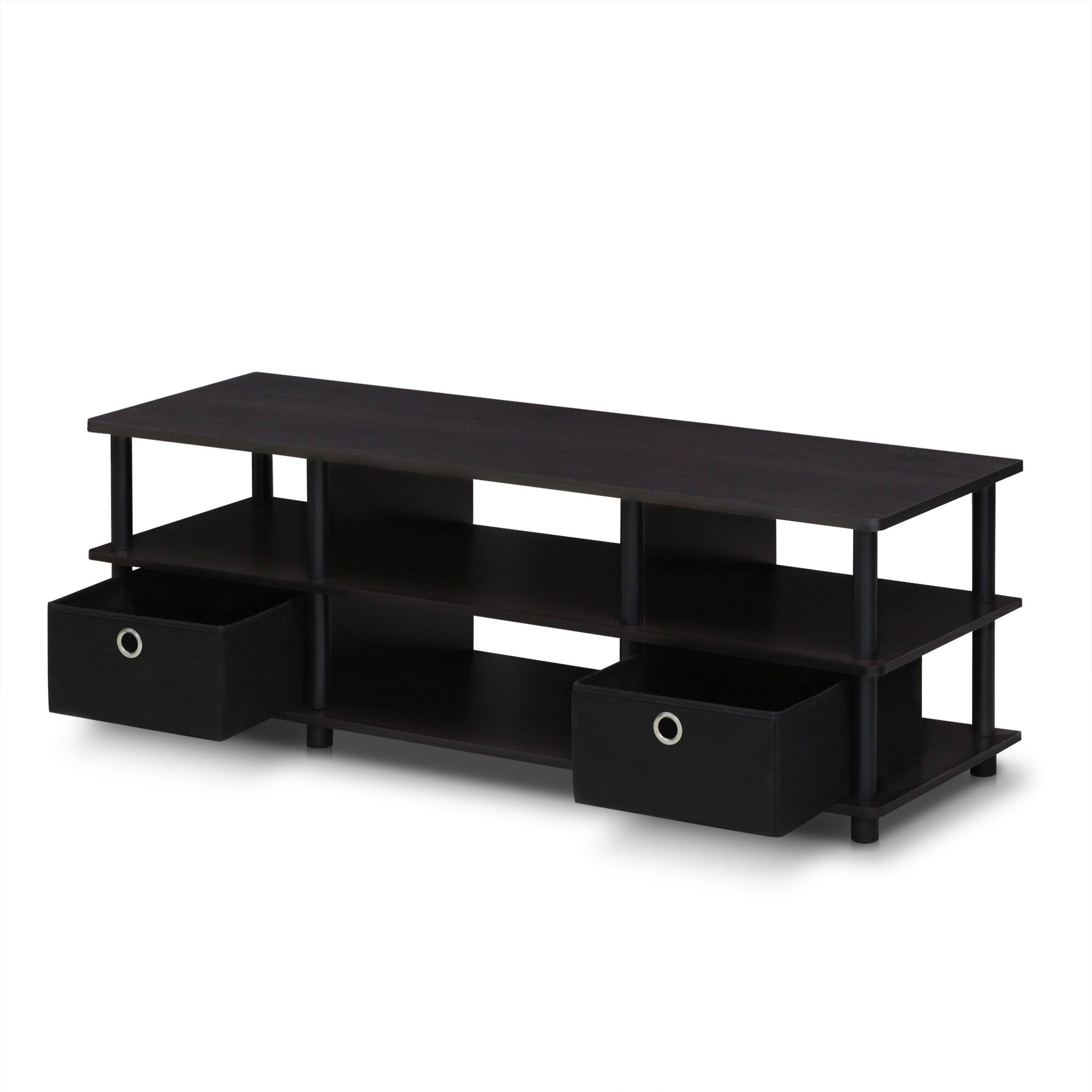 Alt View 2. Furinno - Econ TV Entertainment Center with Storage Bins - Espresso/Black.
