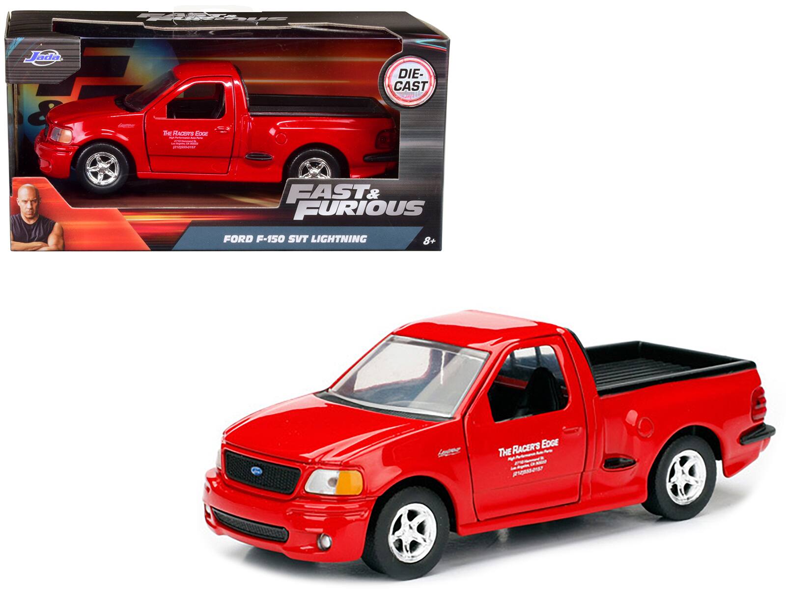 Brian's 1999 Ford F-150 SVT Lightning Pickup Truck "Fast & Furious" Movie 1/32 Diecast Model Car by Jada - Red