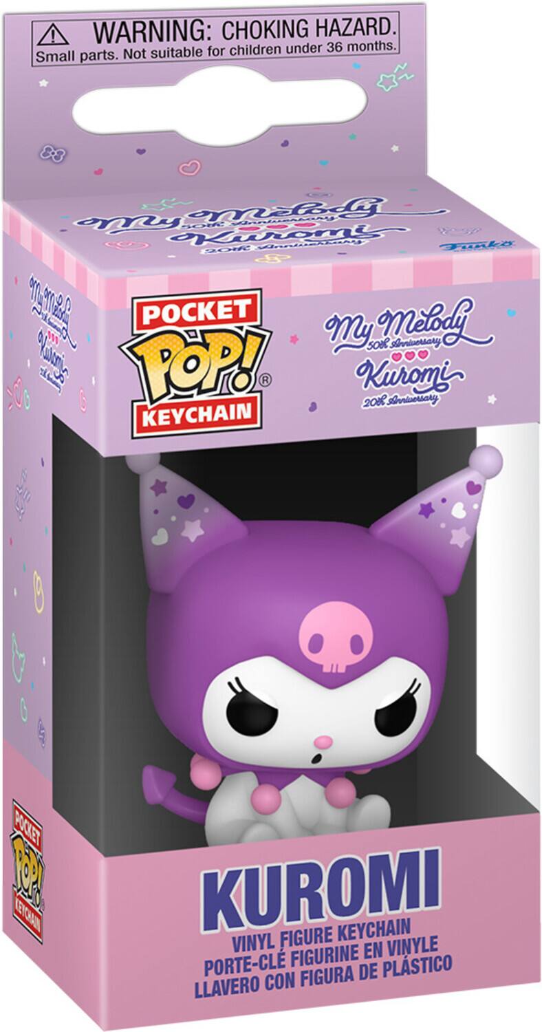 **WARNING: CHOKING HAZARD.**  
Small parts. Not suitable for children under 36 months.

---

**My Melody**  
**Kuromi**  
**2008 Anniversary**

---

**POCKET POP!**  
**KEYCHAIN**

---

**KUROMI**  
VINYL FIGURE KEYCHAIN  
PORTE-CLE FIGURINE EN VINYLE  
LLAVERO CON FIGURA DE PLÁSTICO
