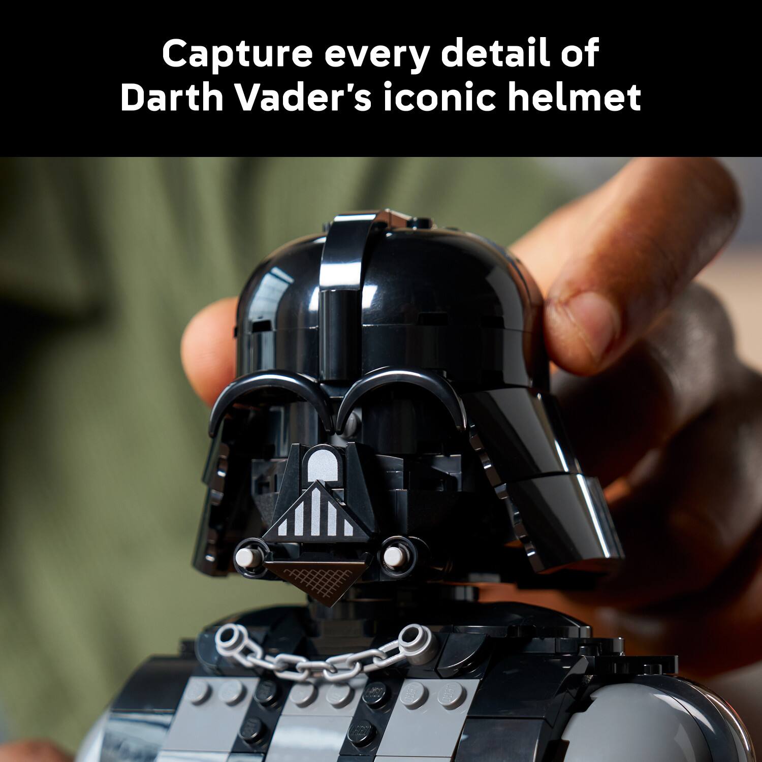 Capture every detail of Darth Vader's iconic helmet