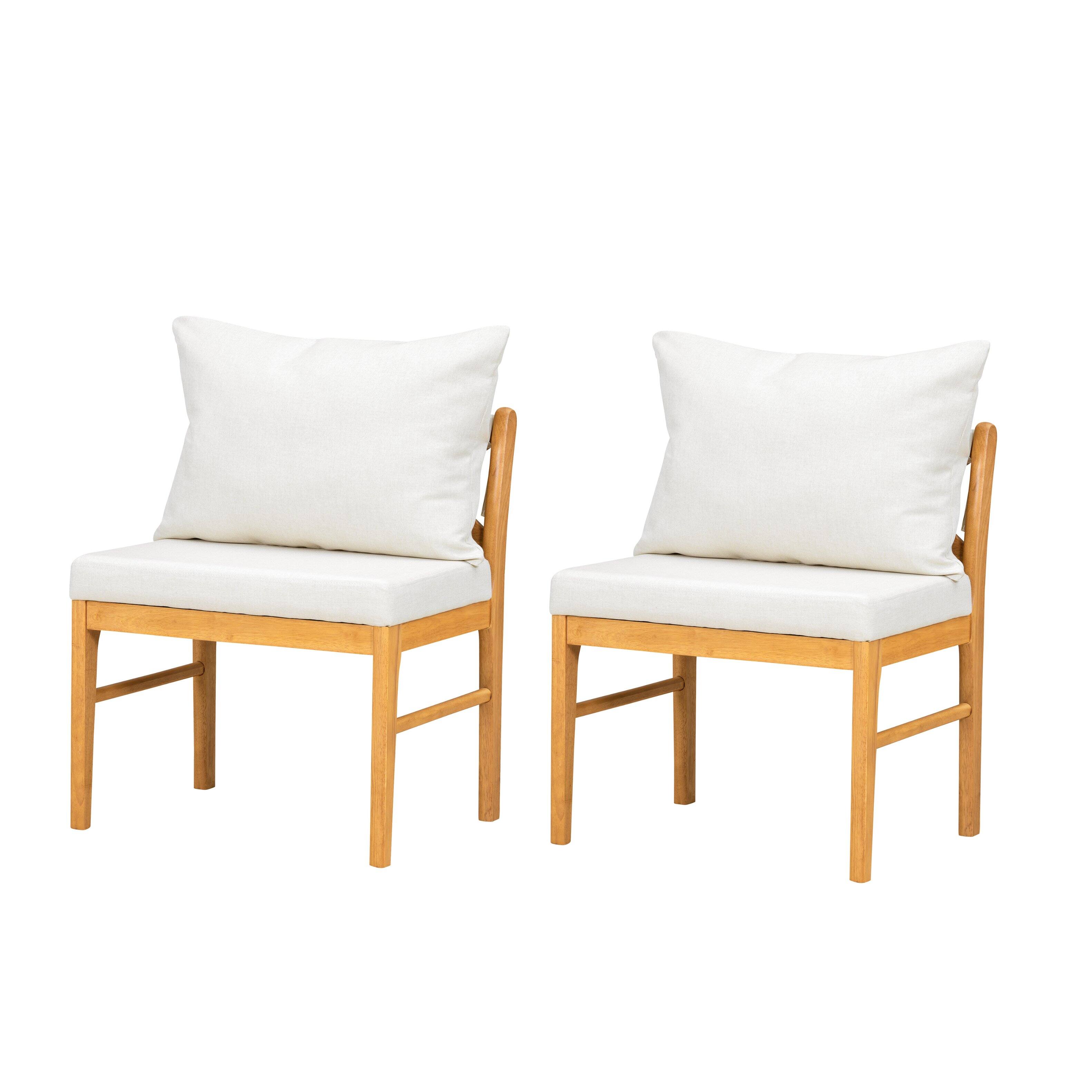 TinyHomie - Farmhouse Modern Dining Chairs Set of 2 - Natural and White