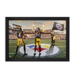 Sporticulture - DK Metcalf and T.J. Watt Pittsburgh Steelers Framed Two-Player Art Print - Black