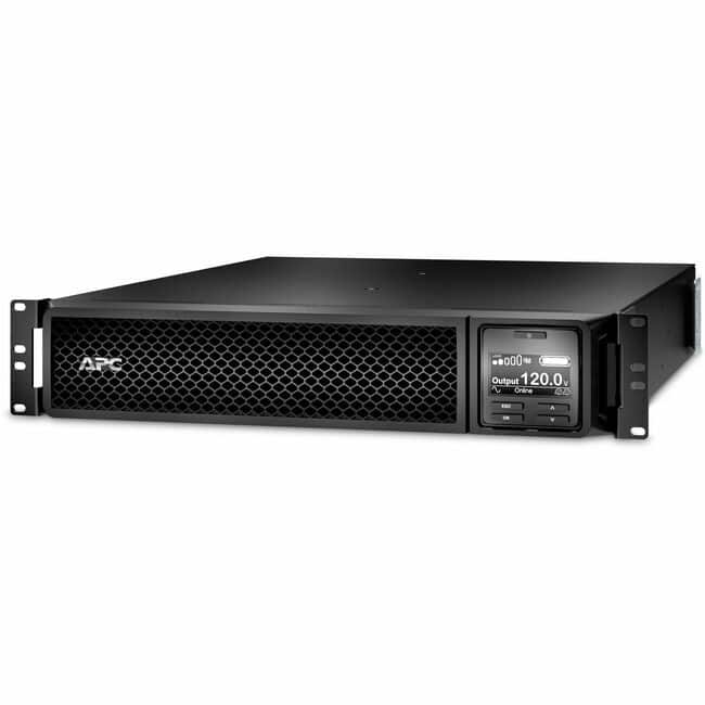 APC - Smart-UPS On-Line, 2200VA, Rackmount 2U, 120V, 6x 5-20R+1x L5-20R NEMA outlets, SmartSlot, Extended runtime, W/ rail - Black